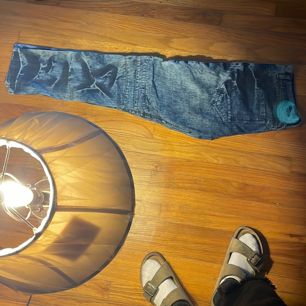 Stitches and Rivets Mens Blue Jeans